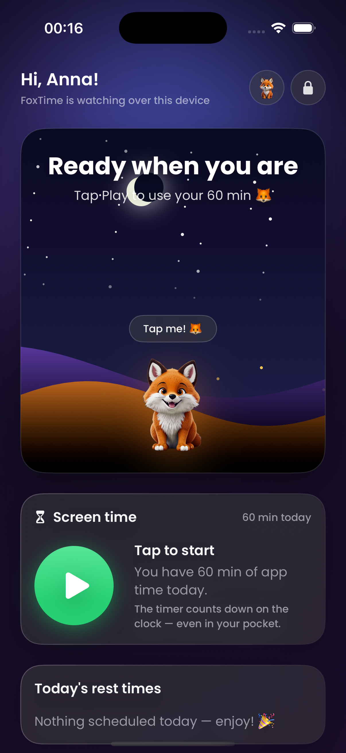 Tap to Play screen